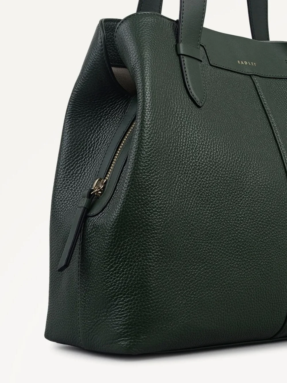 Dark Green Leather Tote Bag